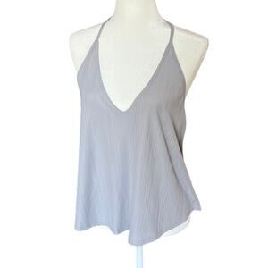 Intimately Free People Coquette Flounce Swing T-Strap Tank Women's Size S Silver
